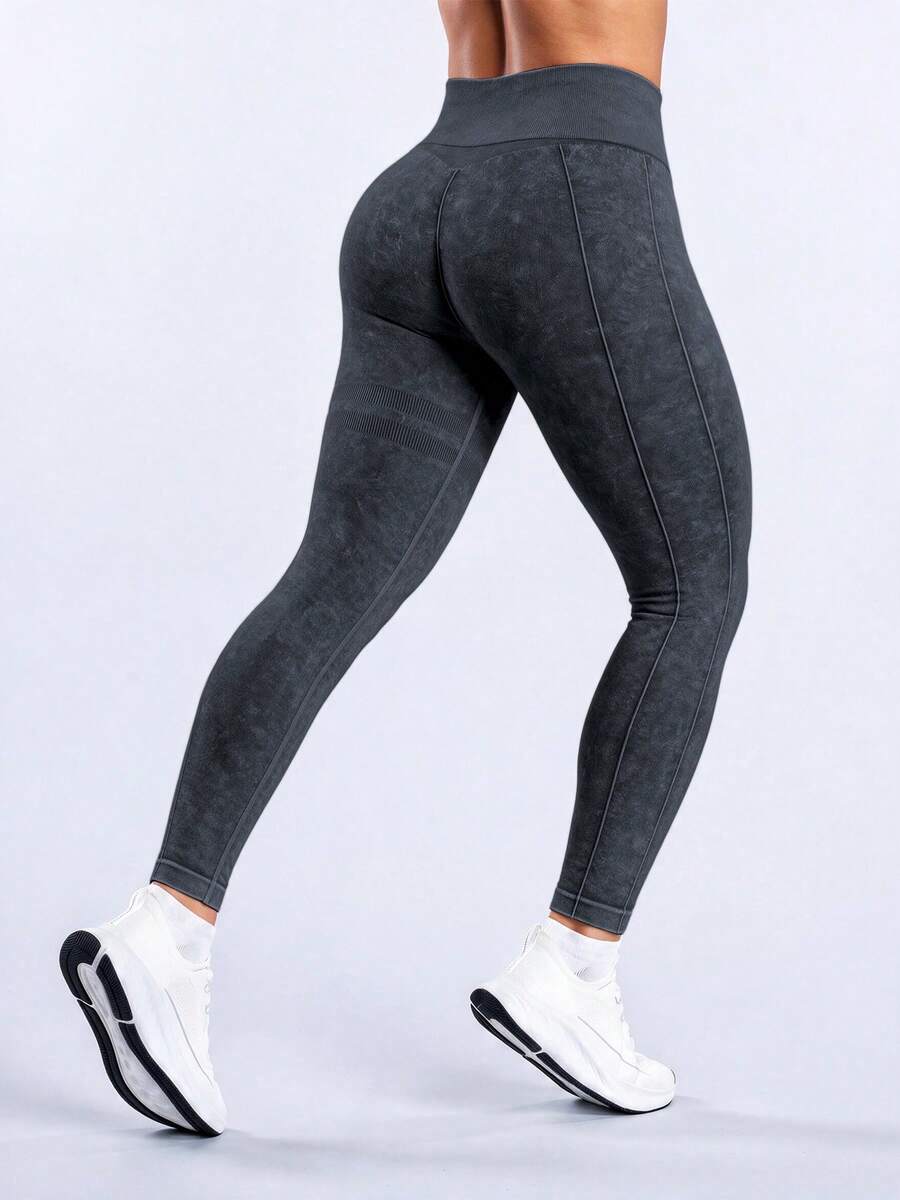 Women'S Seamless Outdoor Matte Sports Yoga Pants, High Waist High Elasticity Sweat-Wicking, & Skin-Friendly Tights Black Spring Fall - Black - View 1
