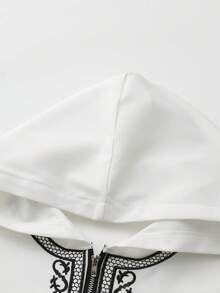 新款男士寬鬆連帽長袍，奢華刺繡長袖穆斯林服飾，中東 Juba Sobey 傳統男士長袍 - 白色 - 查看 5