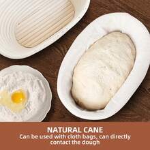 23cm Round/25cm Oval Bread Proofing Basket Set, Includes Liner, Dough Whisk, Scraper, 5-Blade Bread Lame And Storage Bag, Complete Sourdough Baking Kit - - - View 3