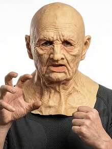 1pc Realistic Latex Bald Man Mask, Suitable For Halloween, Cosplay, Masquerade And Role Play - Multicolor - View 7