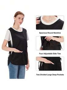 1pc Customized Dust-Proof Apron, Personalized Photo Customized Hairdresser Apron, Customized Kitchen Cooking Apron, 2 Pockets Quick-Dry Apron, Suitable For Home Men And Women, Modern Polyester Oil-Resistant Apron, Quick-Dry, Solid Color, Kitchen And Home Use - Multicolor - View 3