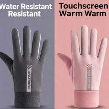 1 Pair Winter Warm Touchscreen Gloves, Unisex Thermal Lined Anti-Slip Gloves, Suitable For Cold Weather Cycling, Driving, Running, Fishing And Outdoor Sports. - Multicolor - View 7