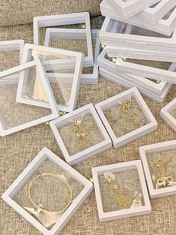 Transparent Film Box Earring Jewelry Storage Box, Portable Anti-Oxidation Ear Clip Necklace Gift Box, Dust-Proof Anti-Oxidation Jewelry Box, PE Film Jewelry Storage Packaging Box, Suitable For Rings, Earrings, Bracelets, Necklace Jewelry Storage Box