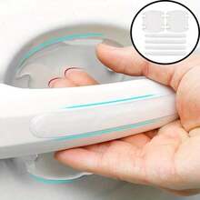 8pcs Car Door Handle Bowl Anti-Scratch Protective Stickers, Universal Invisible Car Stickers, Car Handle Anti-Collision Protective Strips - Anti-collision Strip - View 2