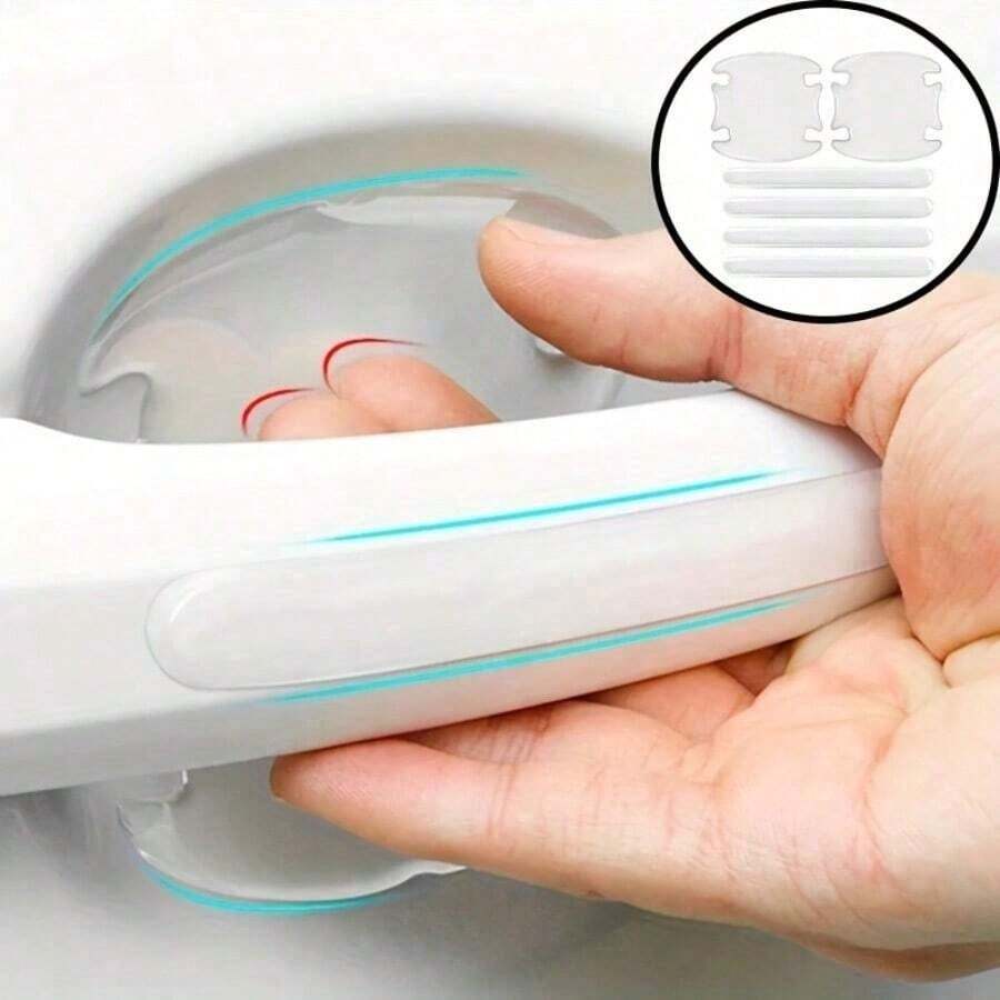 8pcs Car Door Handle Bowl Anti-Scratch Protective Stickers, Universal Invisible Car Stickers, Car Handle Anti-Collision Protective Strips