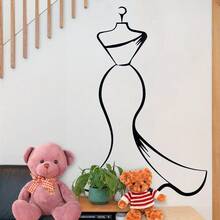 1pc PVC Material Black Classical Minimalist Women Line Wall Sticker Studio Dressing Room Decor Removable - one-size - View 3
