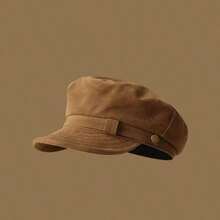 New 2025 Autumn/Winter Beret Hat, Vintage Navy Style Flat Top Newsboy Cap, Premium Feel, Korean Style Versatile Solid Color Polyester (Polyester) Hat For Women - Hat - View 7