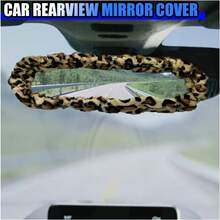 Funda de peluche suave para espejo retrovisor del coche, estampado de leopardo - ColorA - Ver 5