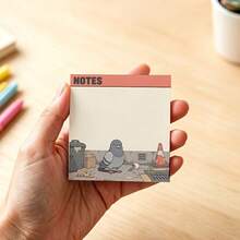 1/4 Pcs Funny Grumpy Pigeon Non-Sticky Notepad Memo Pad, Cute Cartoon Street Scene Tear-Off Writing Paper, Office School Supplies Desk Additions For Daily Planning & Doodles - one-size - View 6