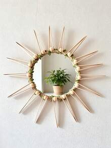 Bohemian Style Round Sunburst Decorative Wall Mirror, Modern Metal Mirror, Suitable For Bedroom, Living Room, Hallway, Bathroom, Balcony, Farmhouse Style Entryway, Small Size - Multiple Styles - View 5