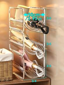 Curling Iron Storage Rack, No-Drill Curling Iron/Straightener Holder, Hair Dryer Storage Box, Egg Roll Storage Box, Item Storage Rack, Straightening Comb Storage Rack, Flat Iron Holder, Multi-Functional Hair Tool Wall-Mounted Storage Rack, Stackable Design, Countertop Style, Suitable For Bathroom, Countertop, Straightener Holder Can Be Installed Under Sink |, Bathroom Supplies, Kitchen Supplies, Back To School, Home Decor, Room Decor, Perfect Holiday Party Gift, Gift For Women, Gift For Mother - Multicolor - View 7