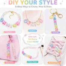 104/30pcs Random Mixed Style, Mixed Color Acrylic Letter Beads, Used For DIY Keychain Pendant, Bag Decoration, Phone Charm, Shoe Decoration - Transparent - View 5
