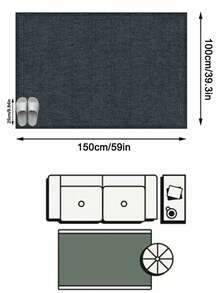 1PC Dark Gray Background Repeating Arc Geometric Grid Area Rug, Modern Minimalist Faux Cashmere Rectangular Distressed Washed Texture Machine Washable Mat, Suitable For Living Room Bedroom Study Home Decor - Multicolor - View 16