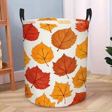 1PC Neon Game Controller Print Round Laundry Basket Large Capacity Storage Hamper With Handles For Bedroom Dorm Home Organization Collapsible Portable Lightweight Waterproof Container Clothes Organizer - Orange - View 7