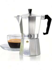 Aluminum Moka Pot: Brews Rich, Flavorful Coffee. Features A Non-Slip, Heat-Insulating Handle For Handling. Easy To Disassemble And Clean. Ideal For Home Use With Simple Operation. - Multiple Specifications - View 8