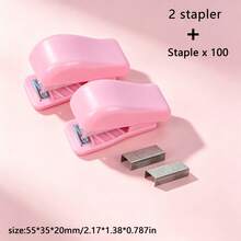 1 Set Cute Cartoon Mini Stapler Set With Staples, Portable Pocket Stapler For Student School Office Binding Stationery - Color Style Randomized - View 7