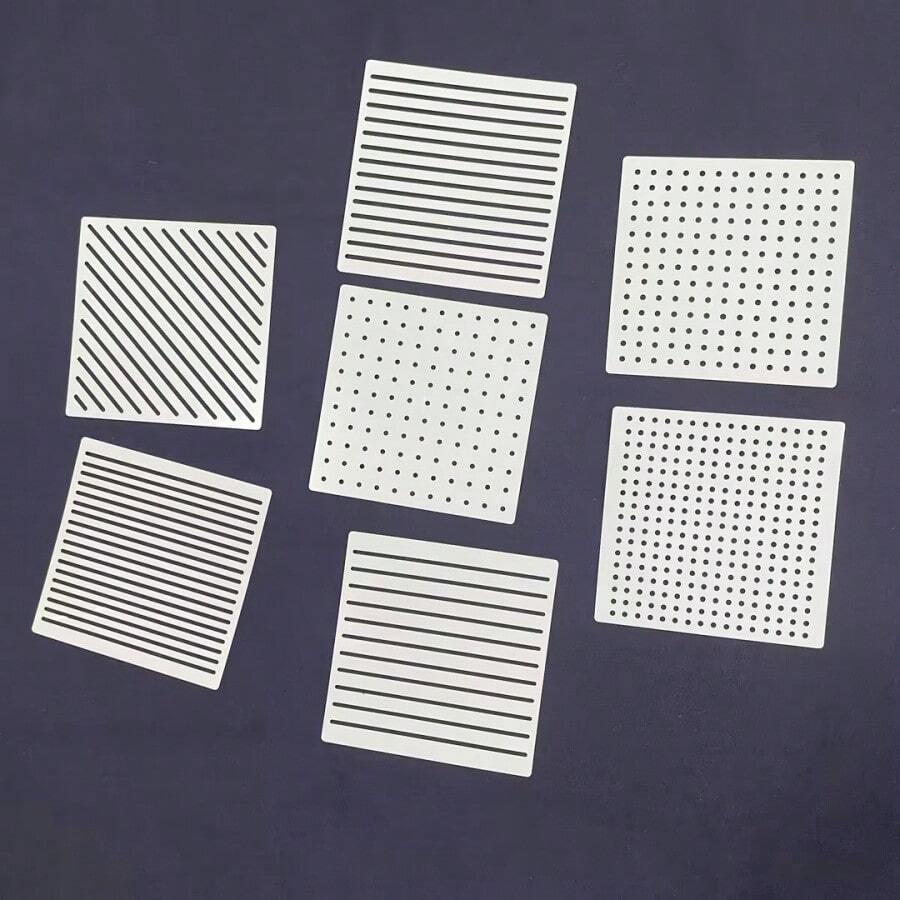 7pcs Sashiko Embroidery Stencils, Reusable PET Templates, Suitable For Canvas Art, Textile Crafts, Clothing, Coasters, Wall Decor - Multiple Shapes And Patterns, Cream White, Craft Supplies - Sets - View 1