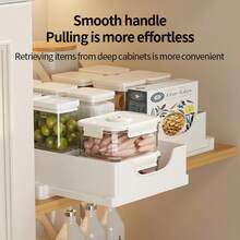 No-Drill Pull-Out Kitchen Cabinet Organizer - Slide-Out Drawer Shelf For Under Sink, Adjustable Rails, Large Capacity, Material - Multicolor - View 8