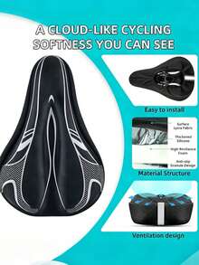 3D Thickened Bicycle Seat Cover Hollow Breathable Cushion Cover For Cycling Enthusiasts Compatible With Replacement Bicycle Saddle Cover For Fixed-Gear Exercise, Mountain And Road Bike Seats Perfect For Gym Spin Bicycle And Highway Rides - Multicolor - View 8