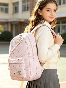Set Tas Ransel 3 Buah Bergaya Kampus dengan Motif Polkadot/Bunga, Termasuk Ransel, Tas Bekal, dan Tempat Pensil, Dilengkapi Kompartemen Laptop, Tali Bahu yang Dapat Diatur, Banyak Kantong, Kapasitas Besar, Set Tas Sekolah Multifungsi, Cocok untuk Anak Perempuan/Laki-laki/Siswa untuk Penggunaan Sehari-hari/Liburan/Perjalanan/Kembali ke Sekolah - 2345 - View 8