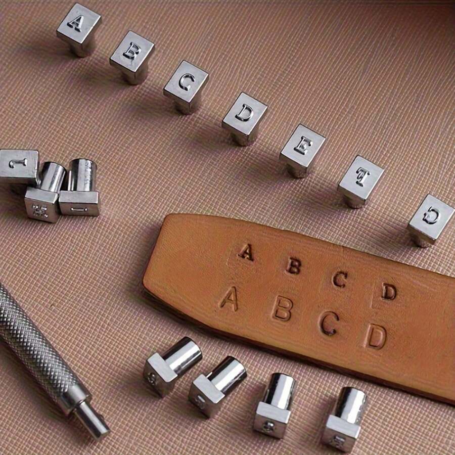 1 Set Of Premium Leather Stamping Kit - Stamping Tool For DIY Leather Craft, Engraving, Saddle Making, Leather Case, Bag, And Surface Making With Letter And Number Stamp - Ideal For Beginners And Professionals