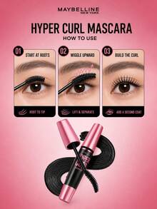 Maybelline Maskara Tahan Air Meibole #Hitam 9.2ml, Aplikasi Satu Sapuan untuk Bulu Mata Bervolume dan Lentik, Anti Luntur, Perlindungan 4-in-1 (Tahan Air/Tahan Keringat/Tahan Air Mata), Cocok untuk Pemula - Hitam - View 10