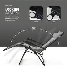Gravity Chairs (2-Pack) Premium Heavy-Duty Outdoor Recliners With Luxe Two-Tone Design! Features Ultra-Padded Ergonomic Support, 5-Position Adjustable Backrest Independent Headrest, Built-In Cup Holder Phone Slot, And Smooth Rocking F - Charcoal - View 7