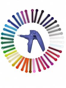 40pcs/Pack Key-Shaped Cable Ties - Colorful Transparent Material, Durable And Easy-To-Use Tool Accessories, Perfect For Tool Use, Dental, Teeth - Multicolor - View 1