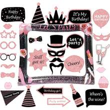 1pc Inflatable Photo Frame, Selfie Frame Prop For Women Birthday, Party, Girls Night Out - Pink - View 2