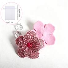 2/1pc Rhinestone Embellished Double Layer Five-Petal Flower Applique, Handmade Sew-On DIY Clothing Trim Accessory, Suitable For Shoes, Hats, Bags, Hair Accessories - Multicolor - View 15