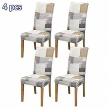 1/4/6PCS Detachable Elastic Chair Covers, Polyester Full Coverage Floral & Bird Print Dining Chair Covers, Home Decor Hotel Banquet Restaurant Chair Protective Covers - Multicolor - View 11