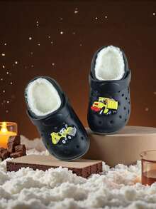 Winter Children's Clogs Are Cute, Fashionable, And Comfortable For Indoor And Outdoor Wear, With Plush Insulation For Warmth - Black - View 11