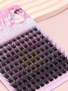 D Curl Voluminous Fluffy Cluster False Eyelashes, 120 Clusters Mixed Length DIY Single Lash Extensions, Easy To Apply Lightweight Reusable Cluster Lashes, Suitable For Beginners Daily & Party Makeup - D - View 4