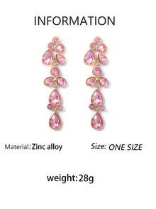1 Pair European & American Vintage Bohemian Alloy Rhinestone Geometric Water Drop Tassel Earrings, Fashion High-End Style - Teardrop Tassel Earrings - View 17
