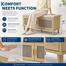 Storage Benches & Ottomans - Oak - View 5