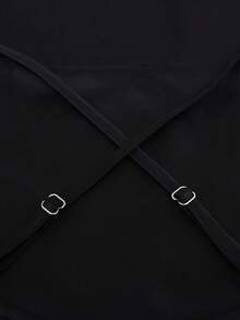 HOMEYEE Women's Fashion Solid Color Spaghetti Strap Elegant Satin Sleeveless High Slit Fitted A-Line Cocktail Dress Party Wedding Fall - Black - View 4