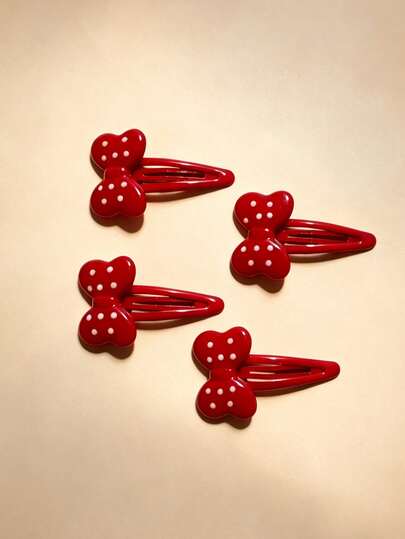 Ensemble de 4/6/8/10 pièces de pinces à cheveux à pois avec nœud pour femmes, pinces à cheveux élastiques rose doux, pinces pour frange, pinces pour cheveux latéraux, accessoires de cheveux avec nœud, pinces à cheveux non dommageables, pinces à frange et latérales douces pour femmes et filles, accessoires de coiffure convenant pour un port quotidien