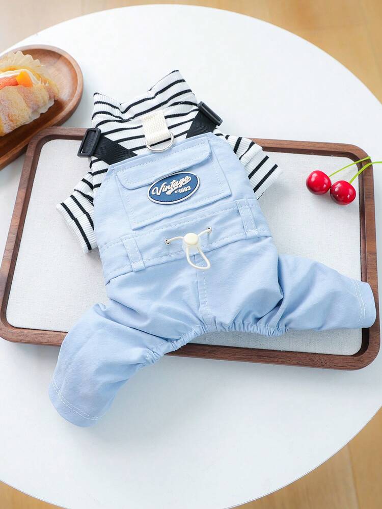 1pc Pet Clothes Dog Four-Legged Overalls Small Dog Clothing Apparel Four-Legged Overalls - Star Blue - Multicolor - View 10