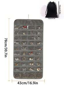 80-Pocket Hanging Jewelry Organizer, Suitable For Closet, Bedroom, Bathroom And Vanity, Can Store Various Jewelry Accessories - Multicolor - View 9