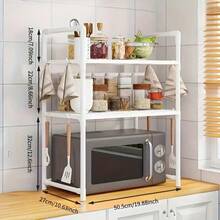 Heavy Duty Adjustable Telescopic Microwave Oven Rack, 2 Models Available, Sturdy Steel Top Shelf With Upper And Lower Layers, Space-Saving Microwave Oven Top Rack And Small Appliance Storage - Easy To Assemble, Kitchen Organizer Rack, Kitchen Storage And Organization, Microwave Oven Rack, Microwave Oven Rack With Storage Function, Kitchen Shelf, Microwave Oven Rack, Spice Rack, Oven Stand, Microwave Oven Rack, - Microwave Rack - View 3