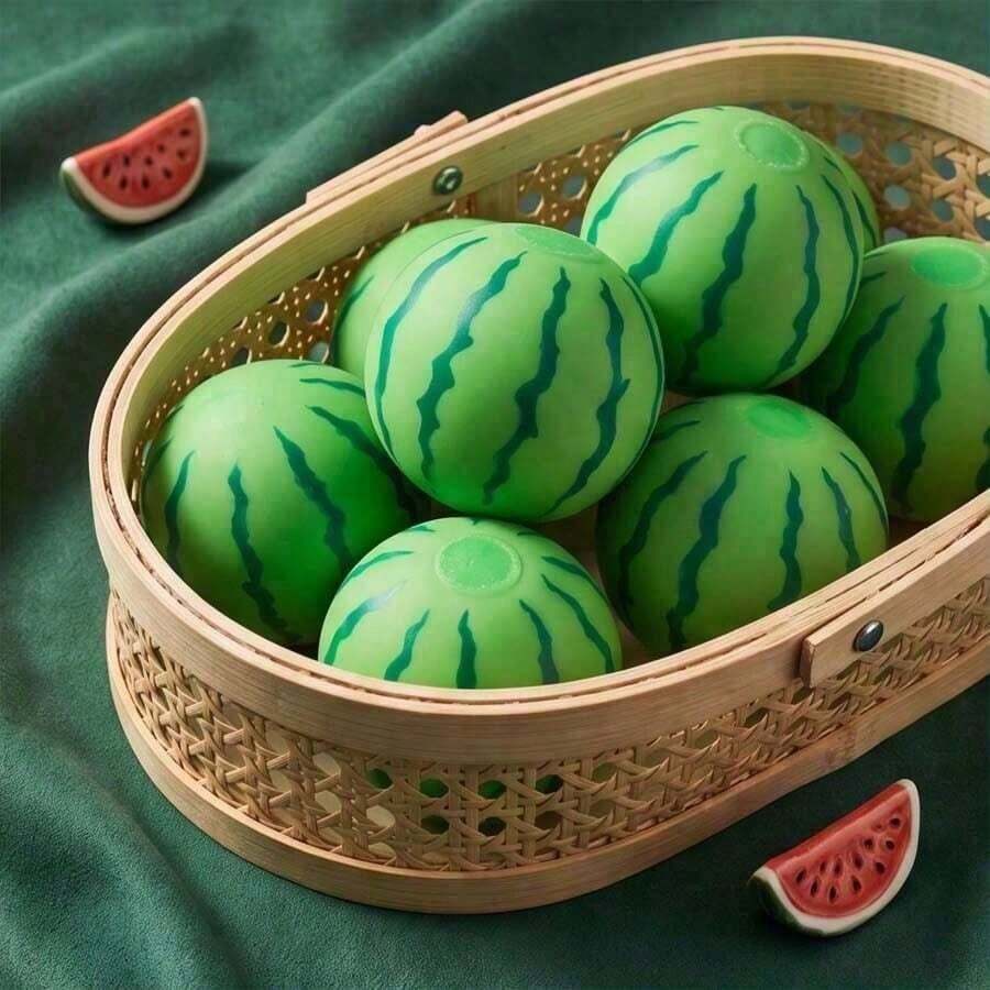 Tachimi 1 pieza Muñeca de goma de sandía con cambio de color musical, muñeca de alivio de estrés con forma de fruta, muñeca relajante de punta de dedo novedosa, tamaño de bolsillo compacto, adecuada para relleno de bolsas de regalo de vacaciones y aula - Multicolor - Ver 1