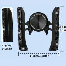 1pc Shiny Rhinestone Car Phone Holder Mini Air Vent Auto Clip 360° Adjustable Universal Style Women Girls Car Accessories - Multiple Styles - View 3