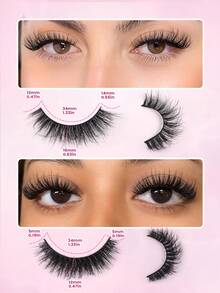 MAANGE 20 Pairs Cartoon Cat Eye False Eyelashes, Mixed 4 Styles Fox Eye Lashes, Thin Band Cat Eye Tail Extended Strip Lashes, Natural Lashes, Multi-Layer Soft, Suitable For Natural Makeup, Suitable For Dating And Travel, Gift For Women, Eyelashes, False Eyelashes, Strip Lashes - Multicolor - View 11