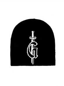 1pc G Jacquard Fashionable Versatile Knitted Hat, Warm And Cold-Proof For Autumn/Winter, European And American Style - G - View 2