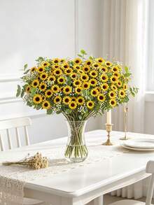 30pcs Mini Artificial Sunflowers, Fake Plants, Perfect For Weddings, Rooms, Home, Hotels, Parties, Events, New Year Gifts, Handheld Bouquets, Valentin - Yellow - View 7