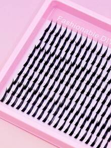 Spiky Fairy Individual Cluster Eyelashes Sharp Pointed Tip DIY Segmented False Lashes Dramatic Spiky Style Voluminous Dense Lash Bundles Soft Synthetic Fibers Reusable Home DIY Lash Extensions For Halloween Cosplay Party Bold Eye Looks - C - View 3