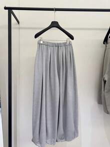 Women's New Autumn Ruffle Hem Premium Lazy Casual Sweatpants, Draped Slimming Wide Leg Straight Pants - Grey - View 4