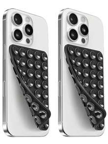 2pcs Reusable Double-Sided Suction Cup Phone Holder, Detachable Hands-Free Phone Grip Stand, Suitable For Selfie, Video Call, Compatible With All Phones And Objects Needing Support - Reusable - View 10