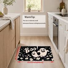 1/2pcs Halloween Ghost Pattern, Vintage Diatomaceous Earth Bath Mat, Super Absorbent, Non-Slip, Perfect For Bathroom, Kitchen And Dining Room, Quick Drying, Machine Washable, Perfect Gift For Home Decor And Bathroom Mat - Multicolor - View 15