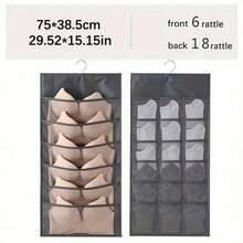 1pc Double-Sided Underwear Storage Bag, Multi-Functional Underwear Packaging Bag, Hanging Bra & Socks Organizer Bag - Multicolor - View 6